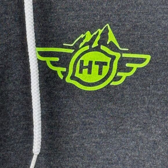 Gray‎ Hoodie Large Full Zip Sweatshirt Fleece Lined Hello Fresh Tech Swag Grunge - Picture 5 of 7